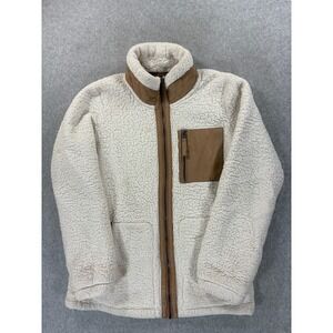 Abercrombie & Fitch SHERPA Full Zip Winter Jacket (Women's Small) White